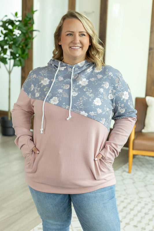 Ashley Hoodie--Blush and Floral RTS